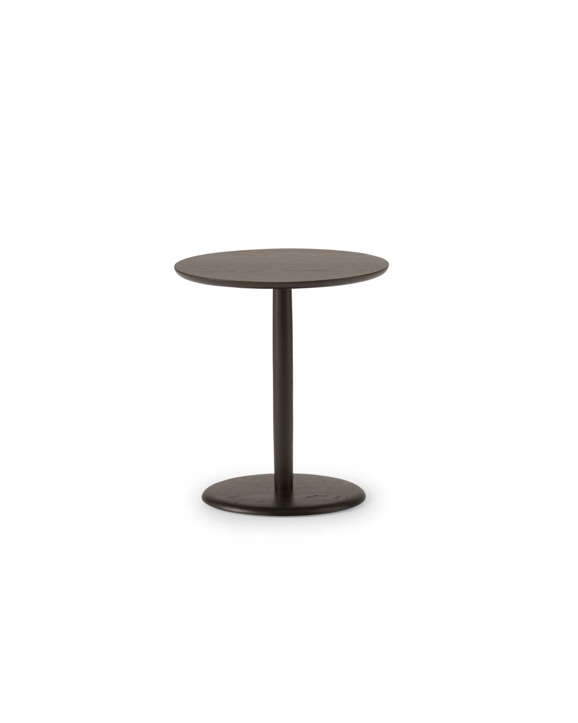 KAMUY 18" Round Side Table Japanese Oak Black