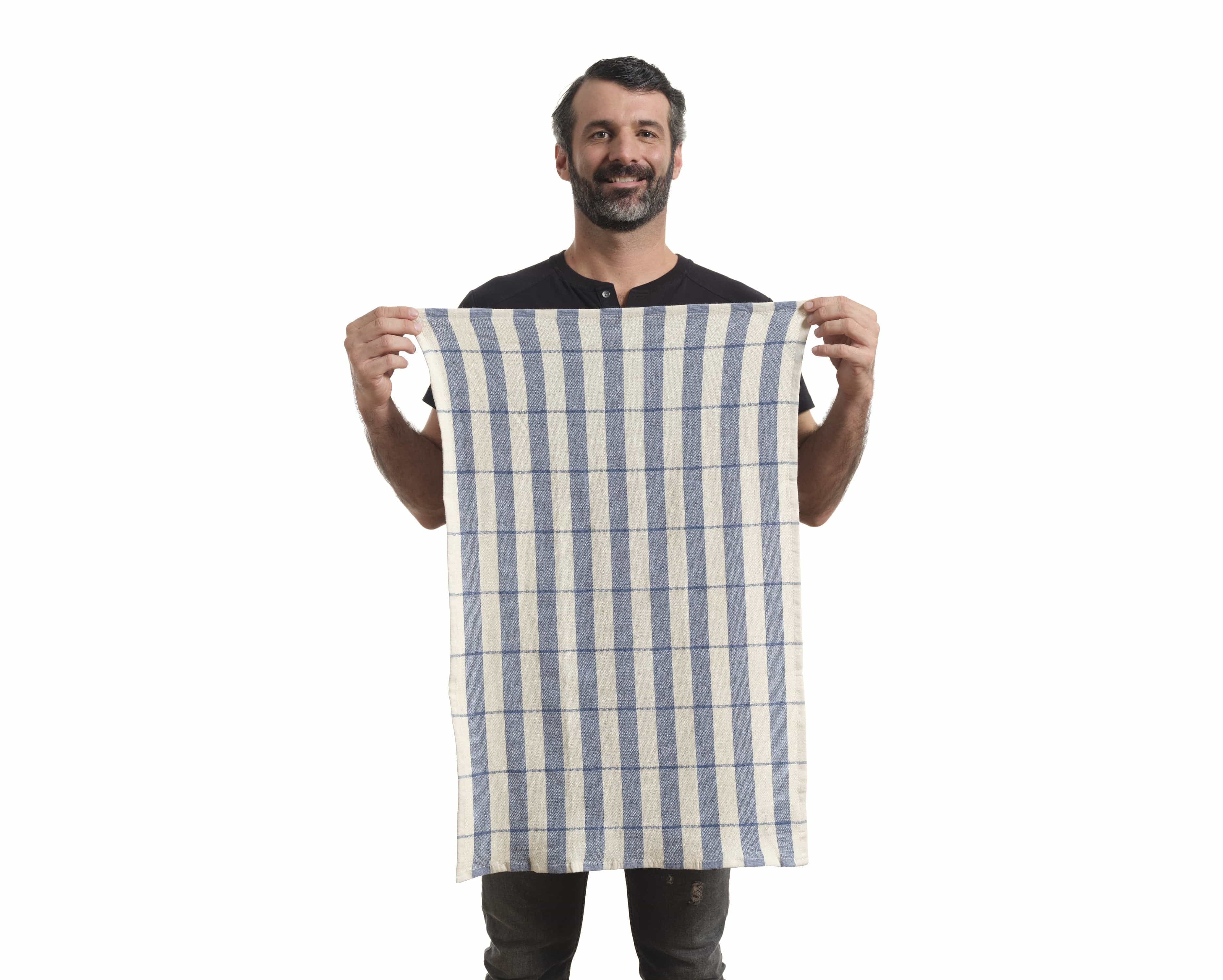 Kitchen Towels, Set of 4 - Cotton Flat & Waffle Weave Set