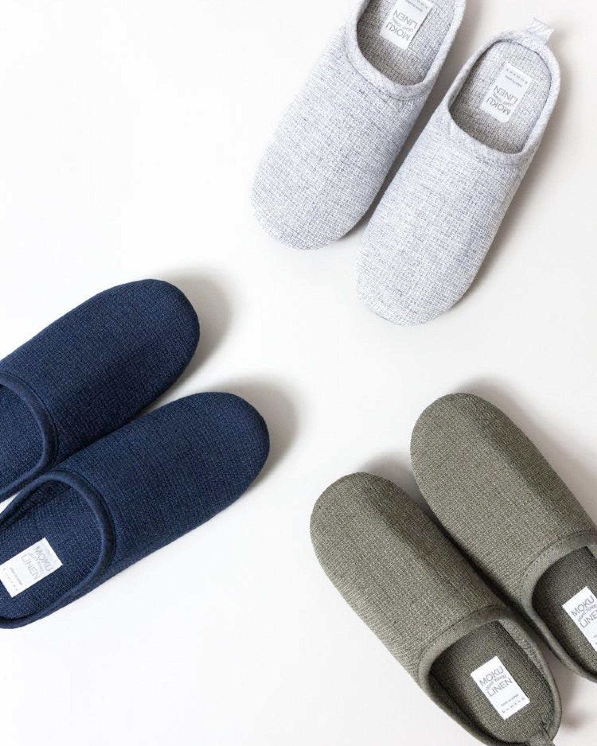Moku Linen Room Shoes, Charcoal