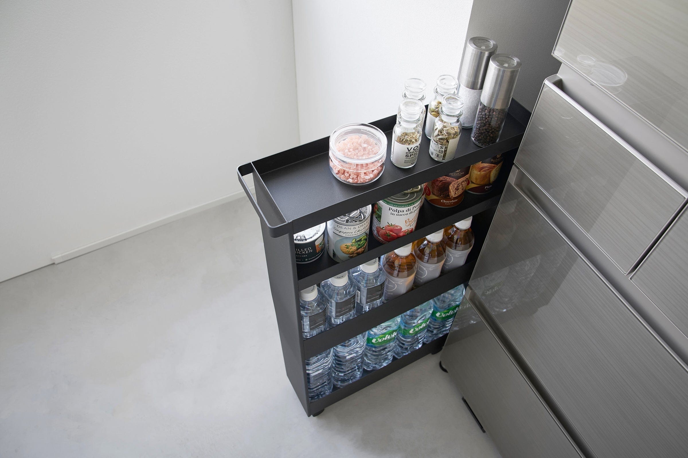 Slim Rolling Cart in Black