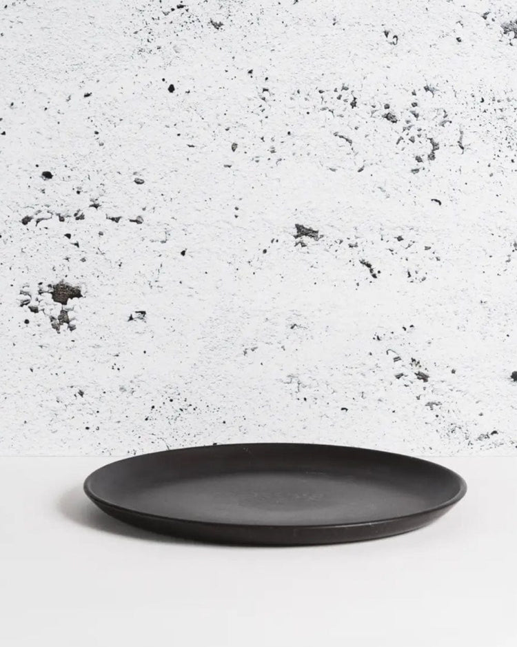 Stoneware Flat Dinner Plate 11" Matte Black