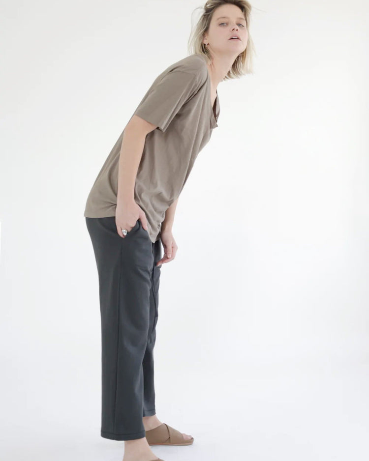 Garment Dye French Terry Baggy Sweatpants - Coal