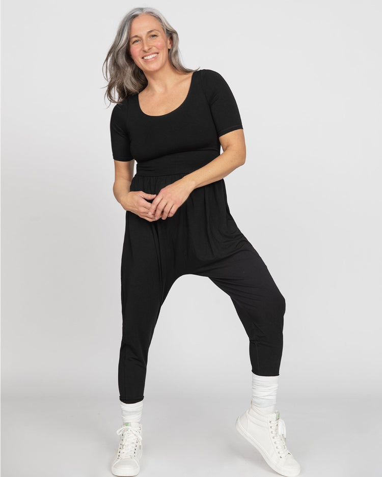 Sleeved Bōdhi Jumper, Midnight Black Casual