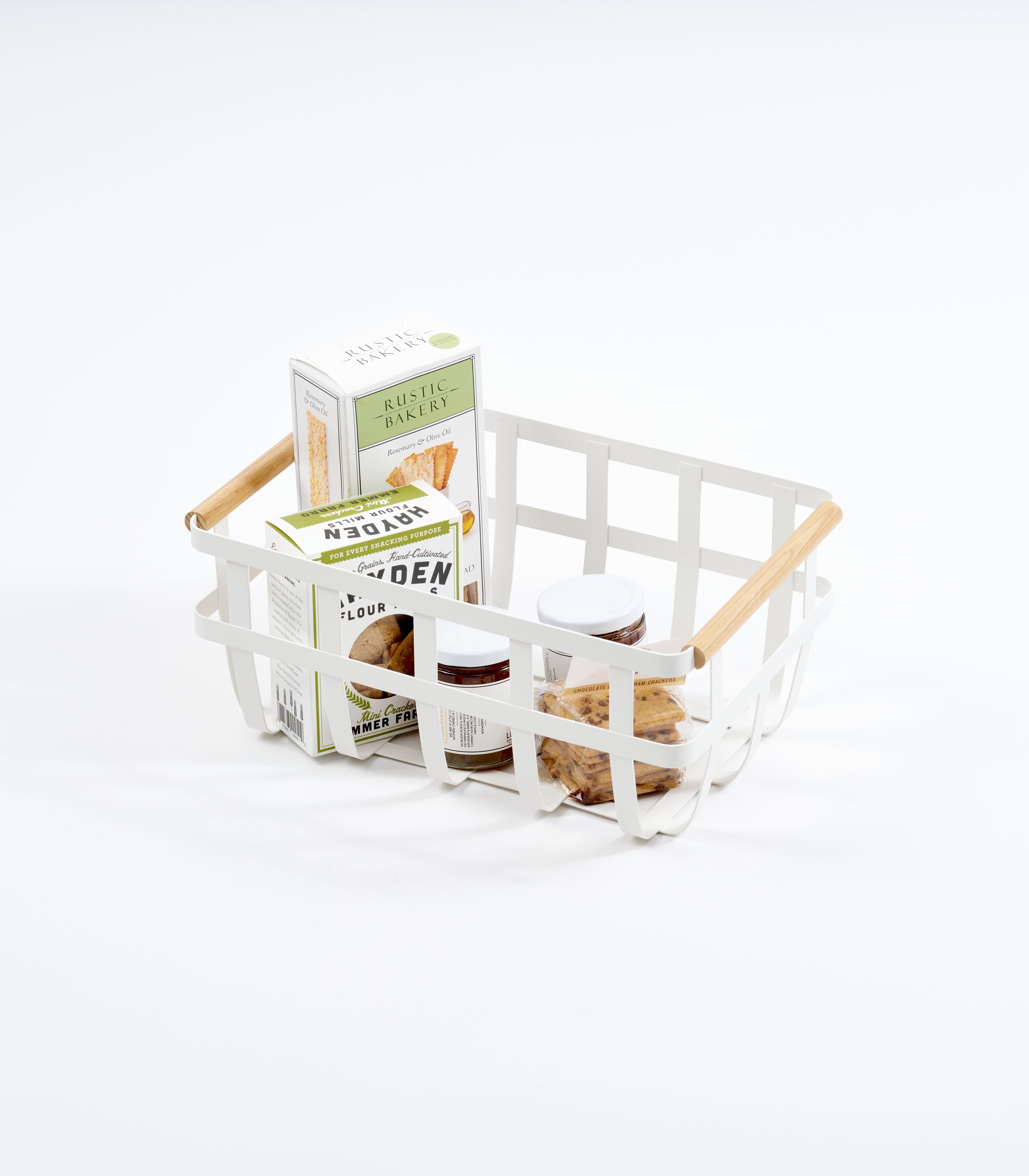 Storage Basket - Two Sizes - Steel + Wood
