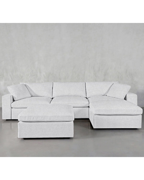 7th Avenue 4-Seat Modular Chaise Sectional with Ottoman