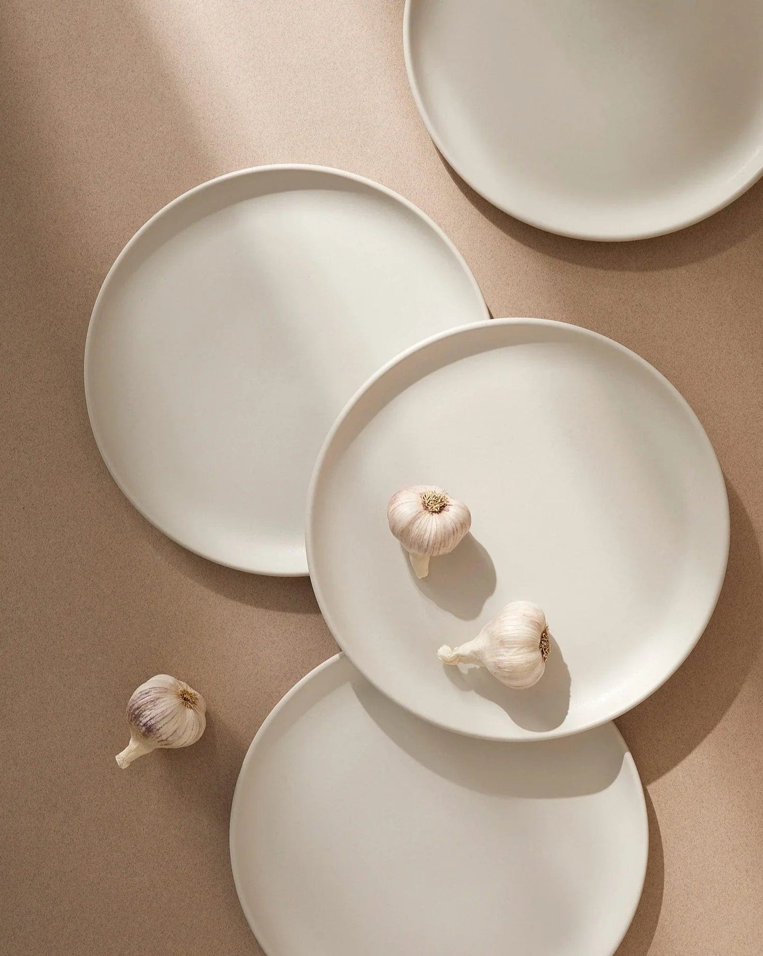 Japandi Tableware 12pc Dinnerware set - Dinner Plate, Side Plate + Bowl - Matte White