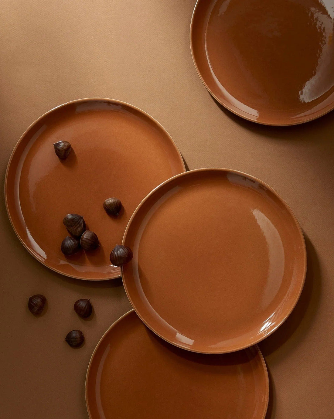 Japandi Tableware 12pc Dinnerware set - Dinner Plate, Side Plate + Bowl - Terracotta