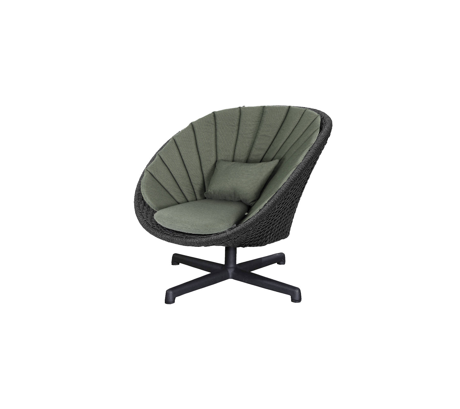 Peacock Lounge Chair w/Swivel Aluminum Base