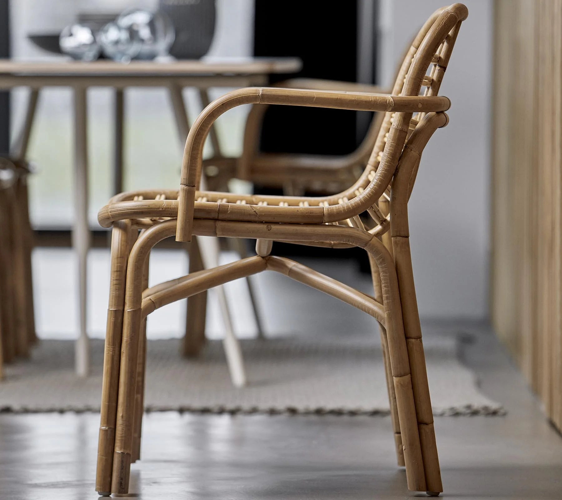 Peak Indoor Armchair, Natural Rattan