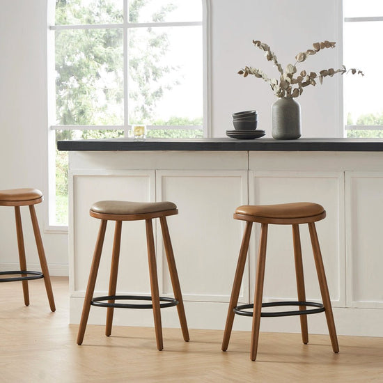 Castlery Abel Leather Counter Stool