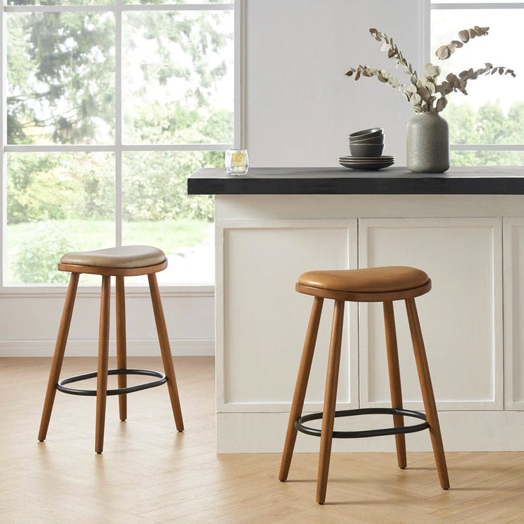 Castlery Abel Leather Counter Stool