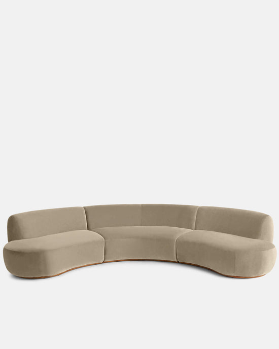 Aline Serpentine Sectional Sofa - Four Seater, US