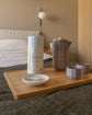 Tea set on bamboo tray, photo by Laila Rietbergen, @japandi.interior