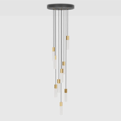 Basalt Nine Pendant in Brass