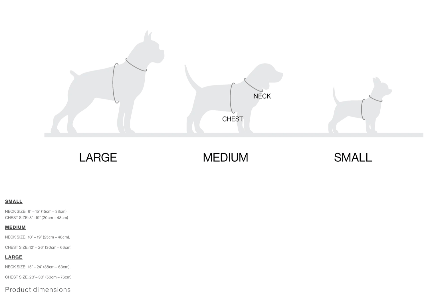 Boo oh Ray Harness, Sizing Chart