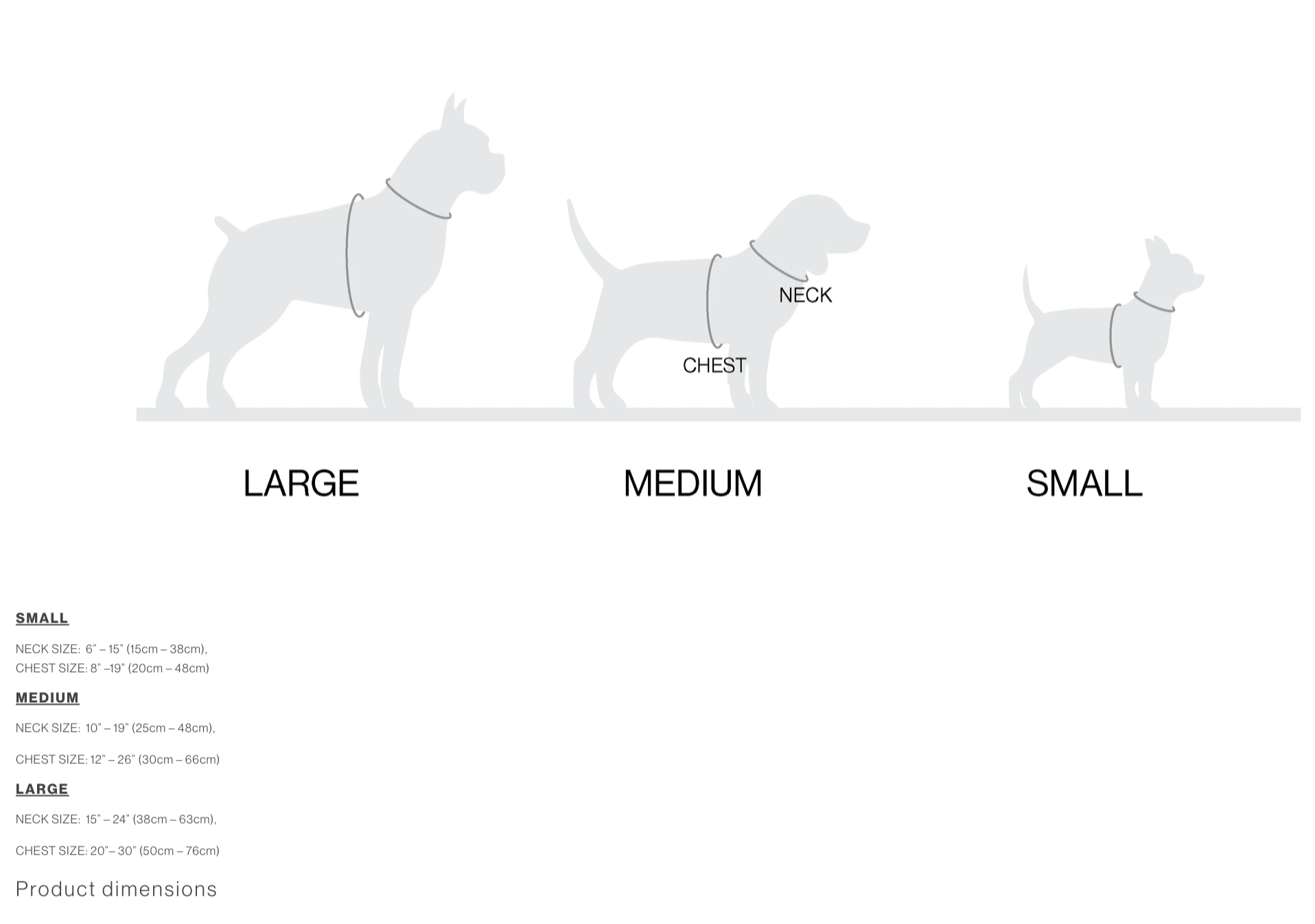 Boo oh Ray Harness, Sizing Chart