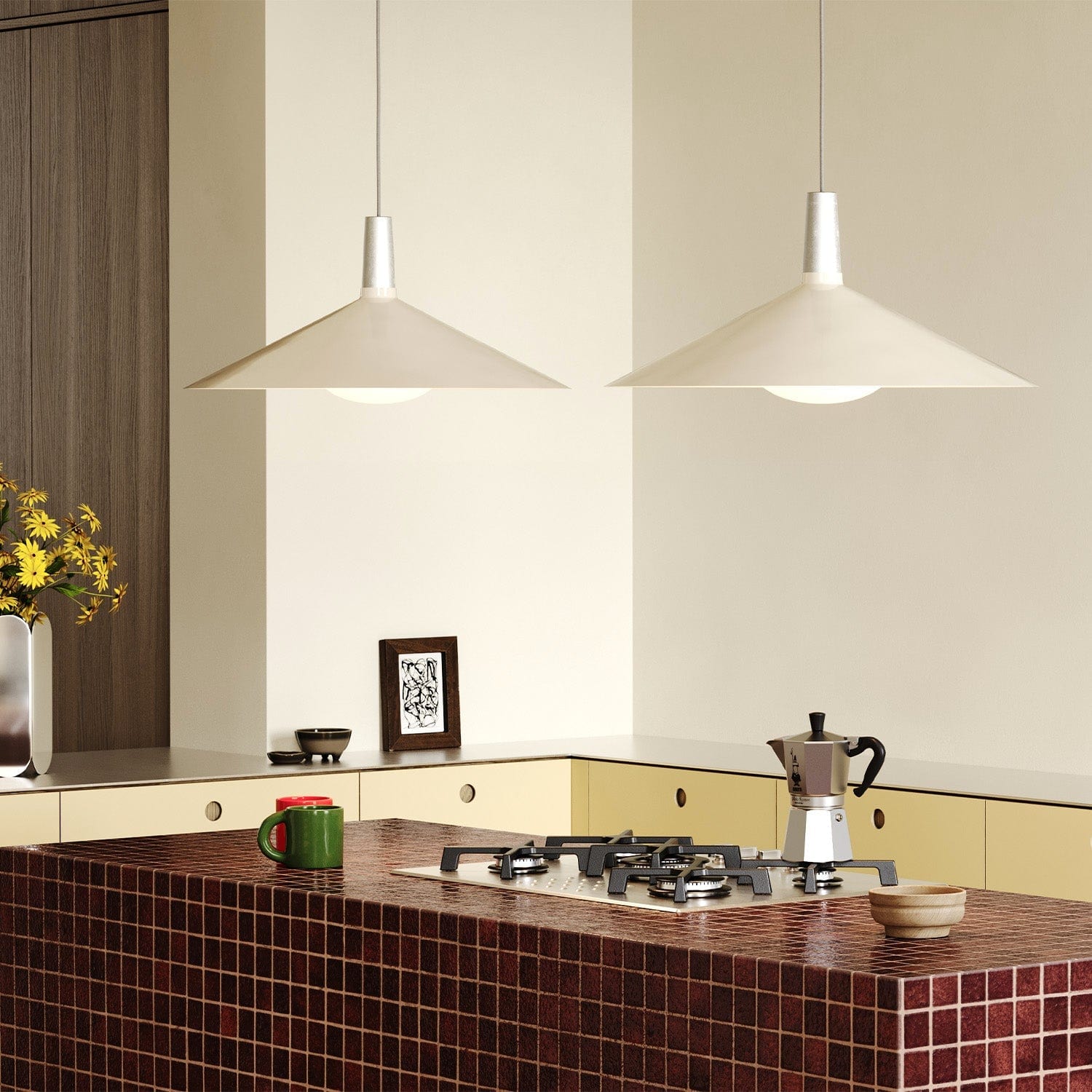 Bower Pendant Light Large in Oyster White