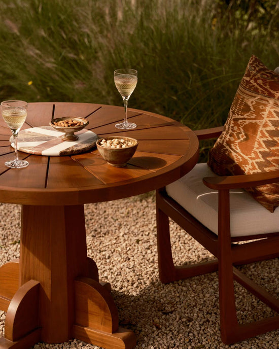 Soho Home Breno Outdoor Bistro Table, Dark Stained Teak