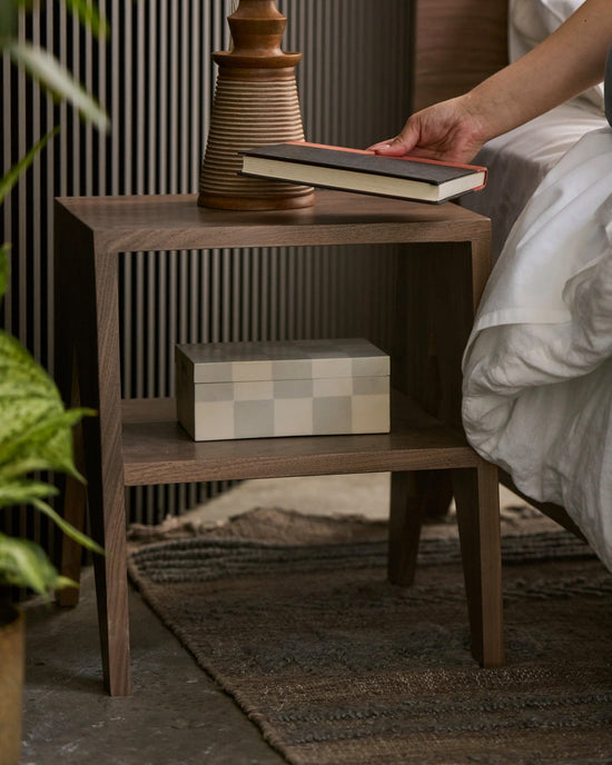 ODIKA Minimalist 3-Tier Wood Nightstand for Small Spaces with Open Storage  - Japanese-Inspired Bedside Table for Bedroom