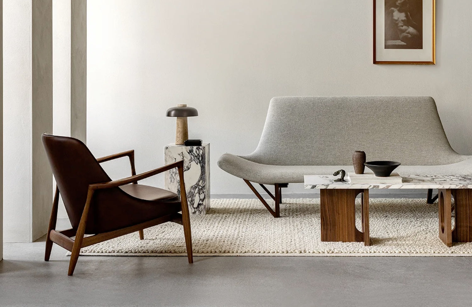 Japandi inspired living room, furniture, accessories & photo by Audo Copenhagen