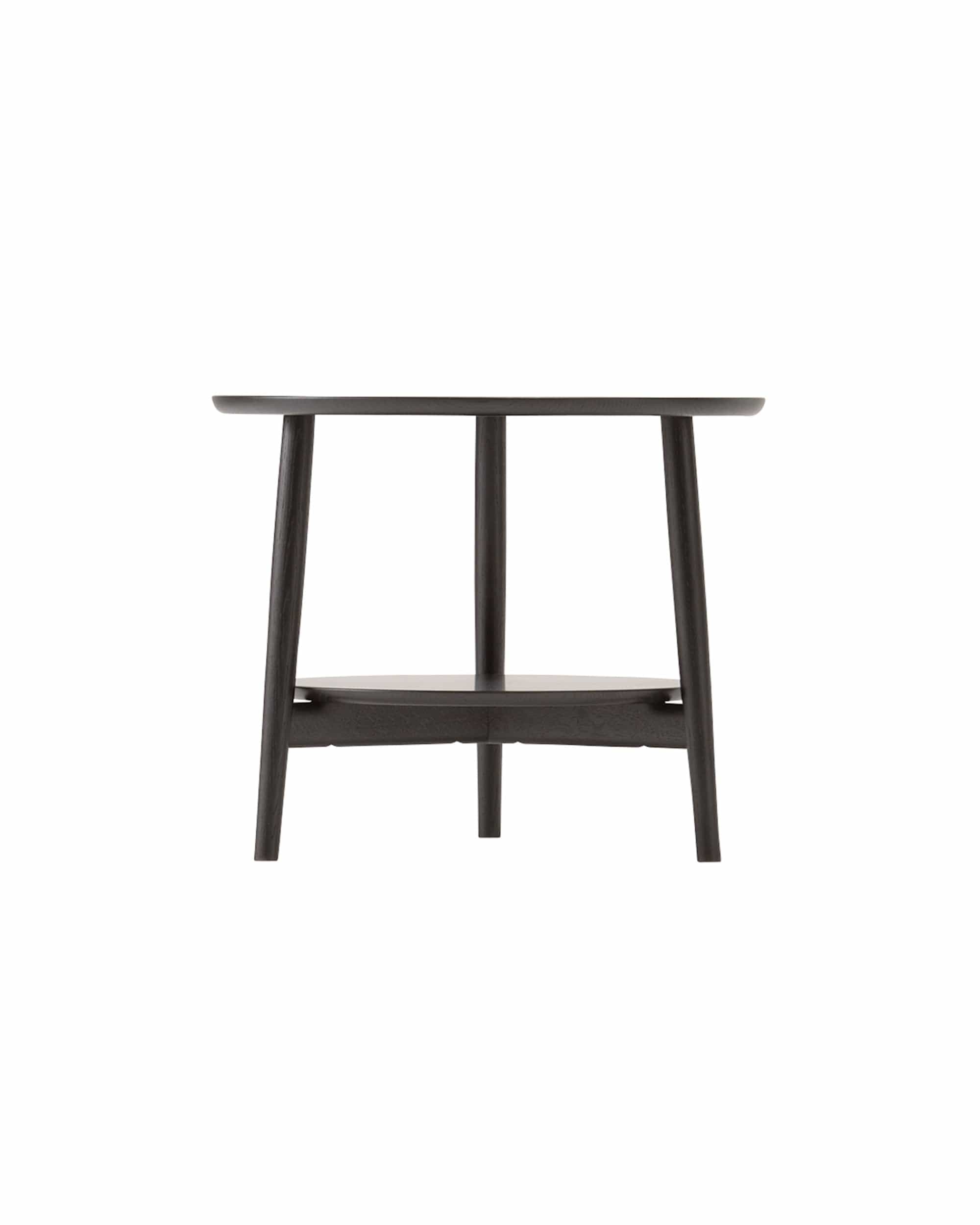 KAMUY 23&quot;dia Round Side Table Japanese Oak Black