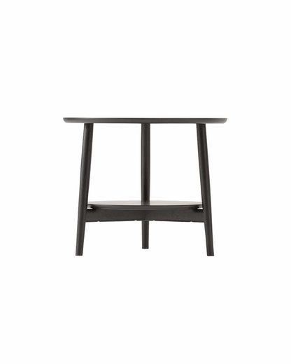 KAMUY 23&quot;dia Round Side Table Japanese Oak Black