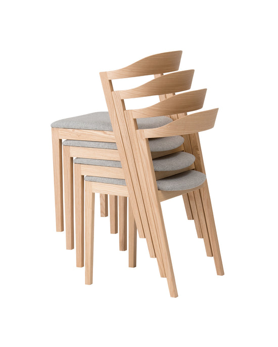 KIILA Stacking Chair Upholstered Back (Wooden Seat), Stackable