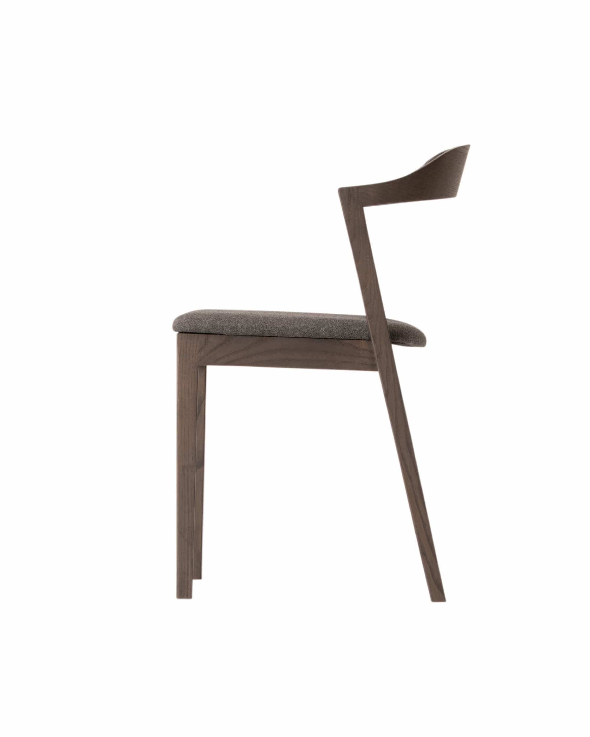 KIILA Stacking Chair Upholstered Back (Upholstered Seat), Japanese Ash Dark Gray