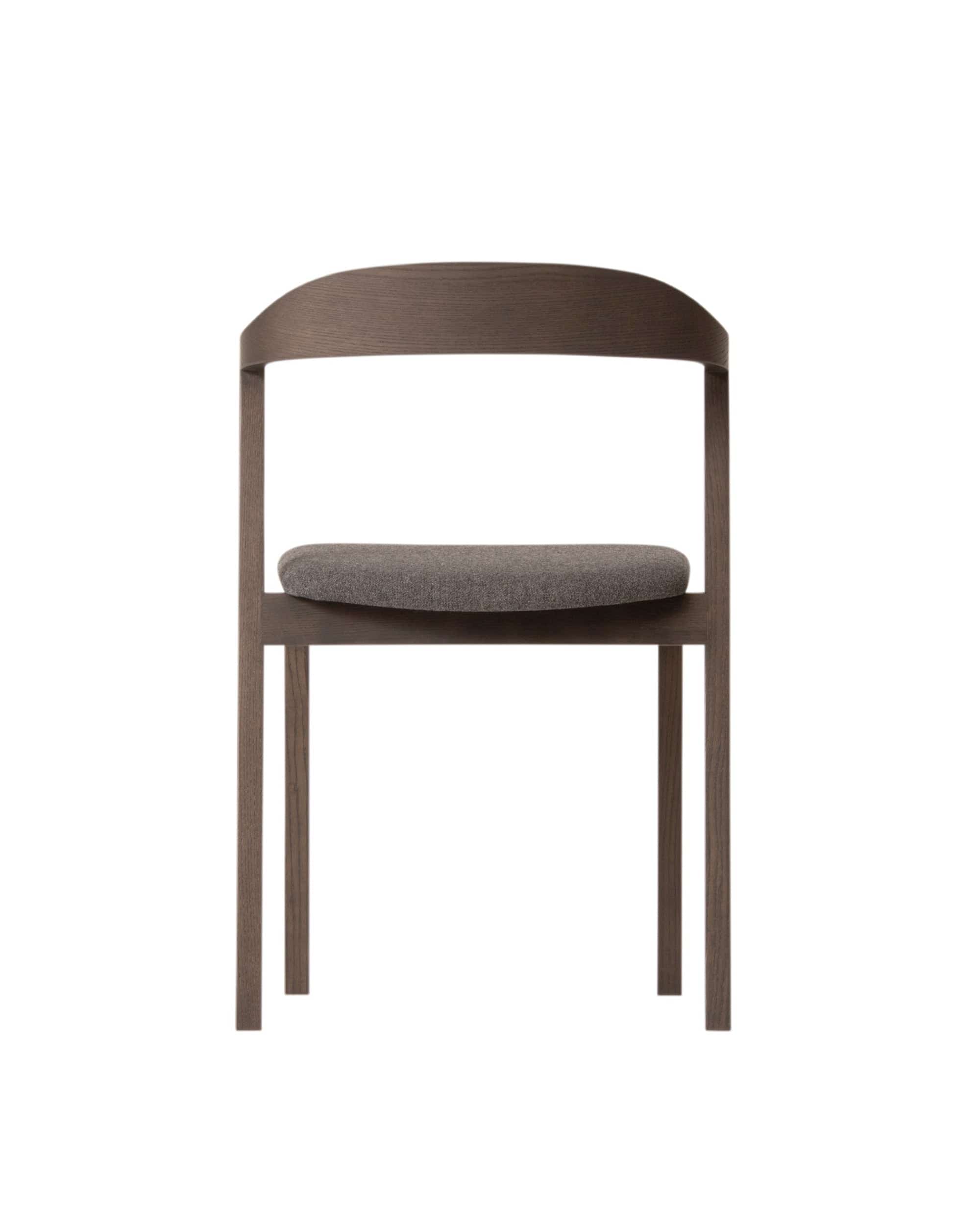 KIILA Stacking Chair Upholstered Back (Upholstered Seat), Japanese Ash Dark Gray