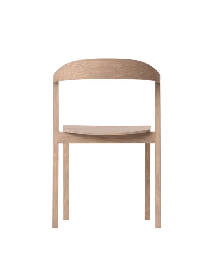 KIILA Stacking Chair Upholstered Back (Wooden Seat), Japanese Ash Gray Wash