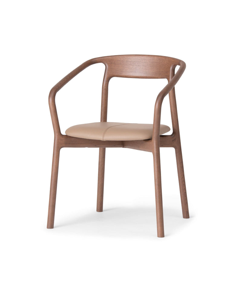 KORENTO Armchair (Upholstered Seat), Japanese Oak Medium Brown