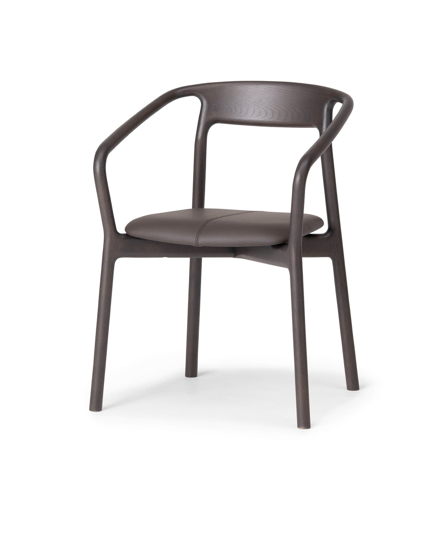 KORENTO Armchair (Upholstered Seat), Japanese Oak Dark Gray