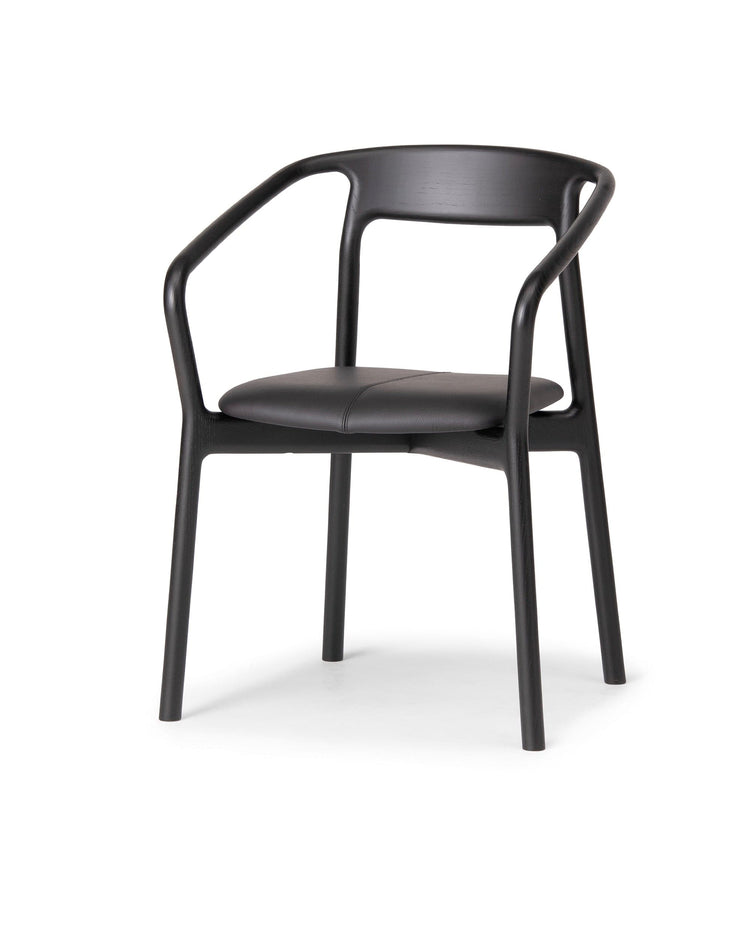 KORENTO Armchair (Upholstered Seat), Japanese Oak Black