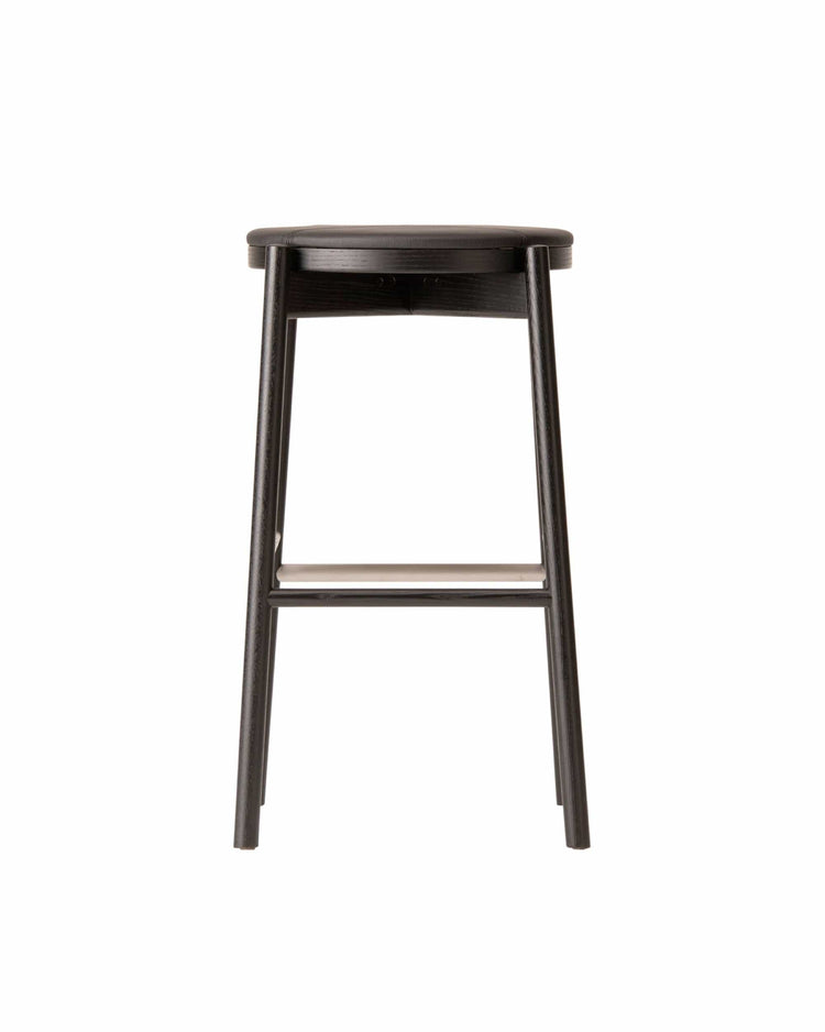KOTAN Bar Stool (Upholstered Seat) Japanese Ash Black