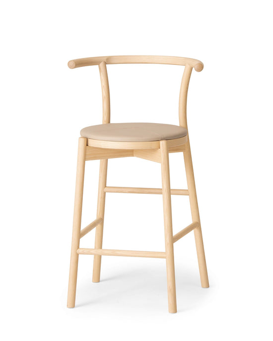 KOTAN Bar Chair (Upholstered Seat), Japanese Ash Natural
