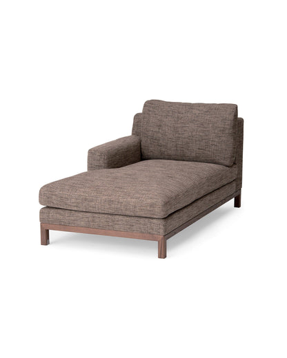 QUODO Left or Right Arm Chaise -  62&quot; Japanese Ash Medium Brown