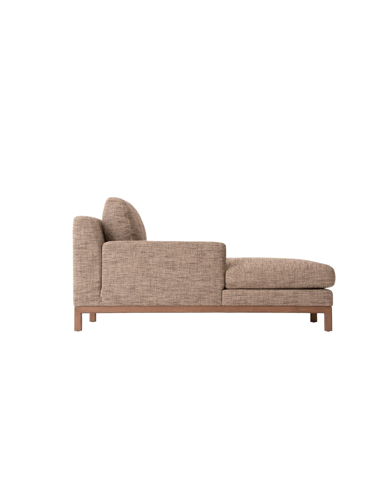 QUODO Left or Right Arm Chaise -  62" Japanese Ash Medium Brown