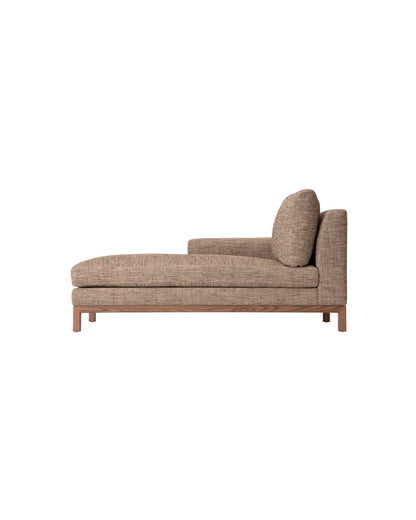 QUODO Left or Right Arm Chaise -  62&quot; Japanese Ash Medium Brown