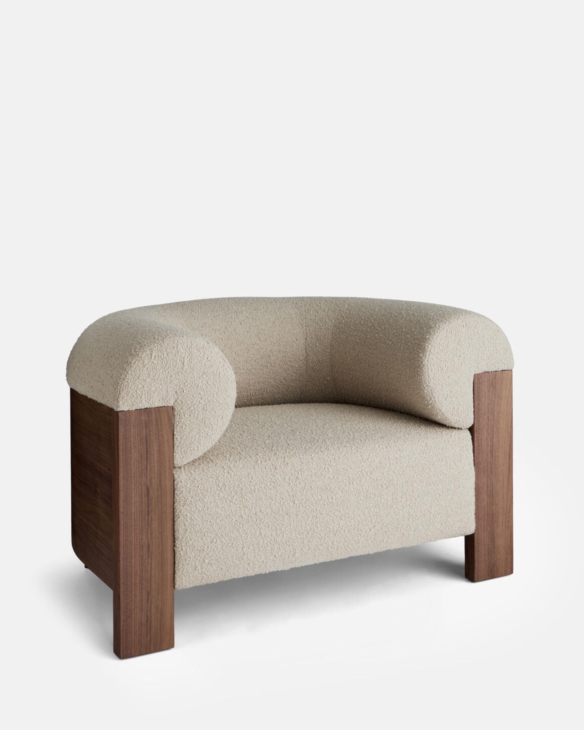 Eldon Armchair - Walnut, Boucle