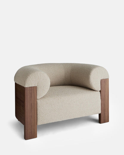 Eldon Armchair - Walnut, Boucle