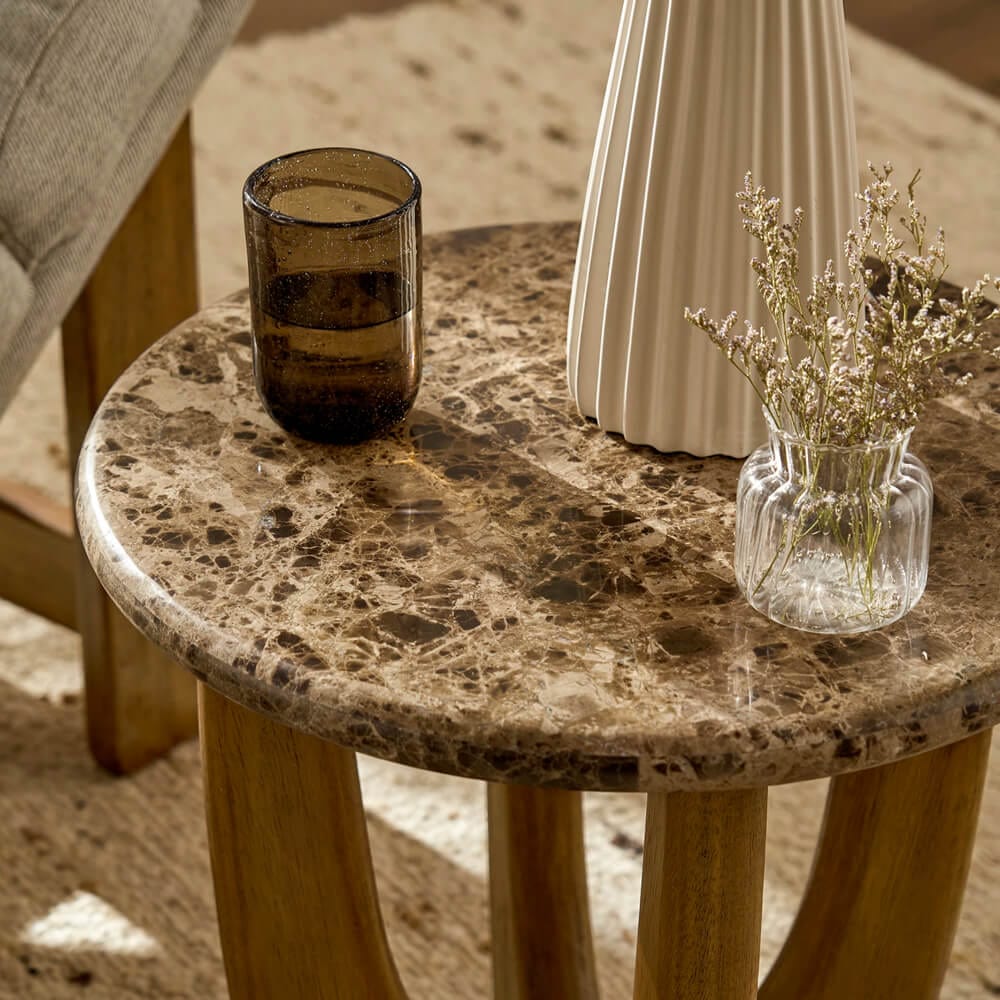 Castlery Elio Marble Round Side Table