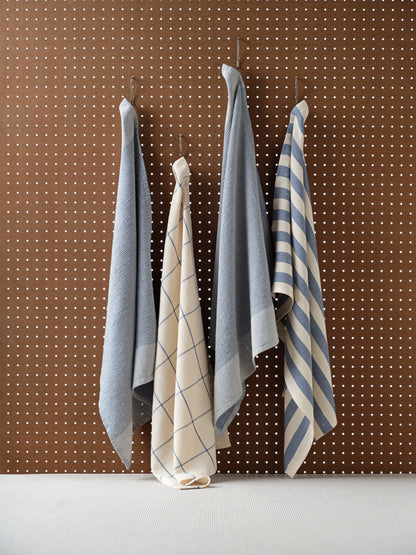 Kitchen Towels, Set of 4 - Cotton Flat &amp; Waffle Weave Set