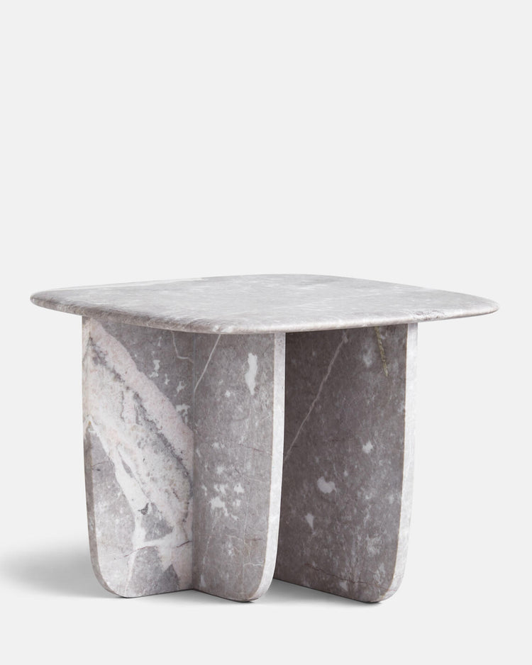 Fawsley Side Table, Grey Emperador Marble