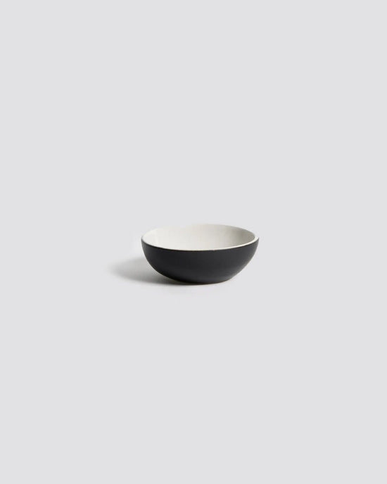 Stoneware Condiment Bowl 6 oz - Matte Black and Shiny White