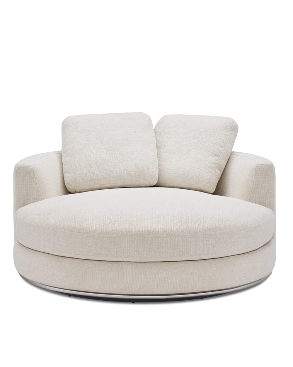 The Castlery Hamilton Round Performance Fabric Swivel 1.5 Seater Armchair