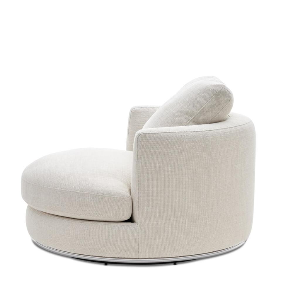 Castlery Hamilton Round Performance Fabric Swivel Armchair