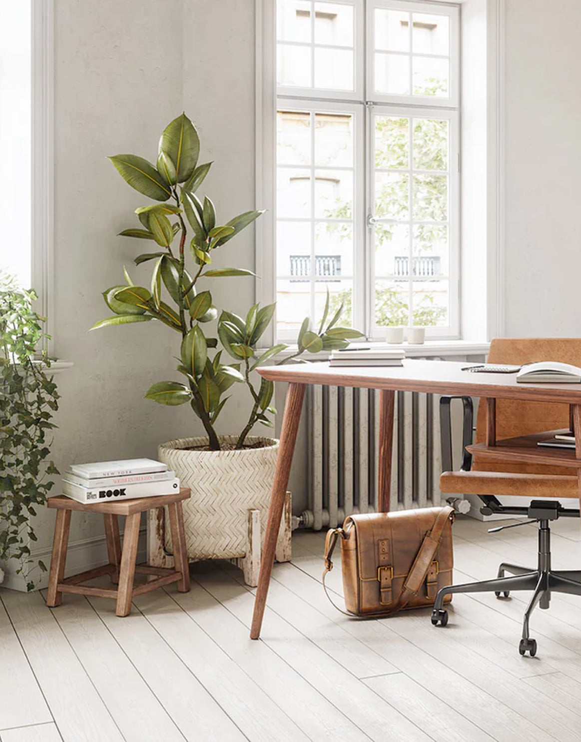 Japandi inspired office featuring Medley Home 