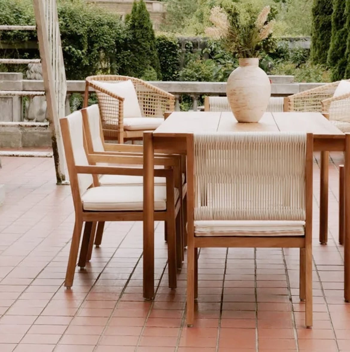 Japandi Outdoor Furniture, Japandi Style Outside Furniture Set