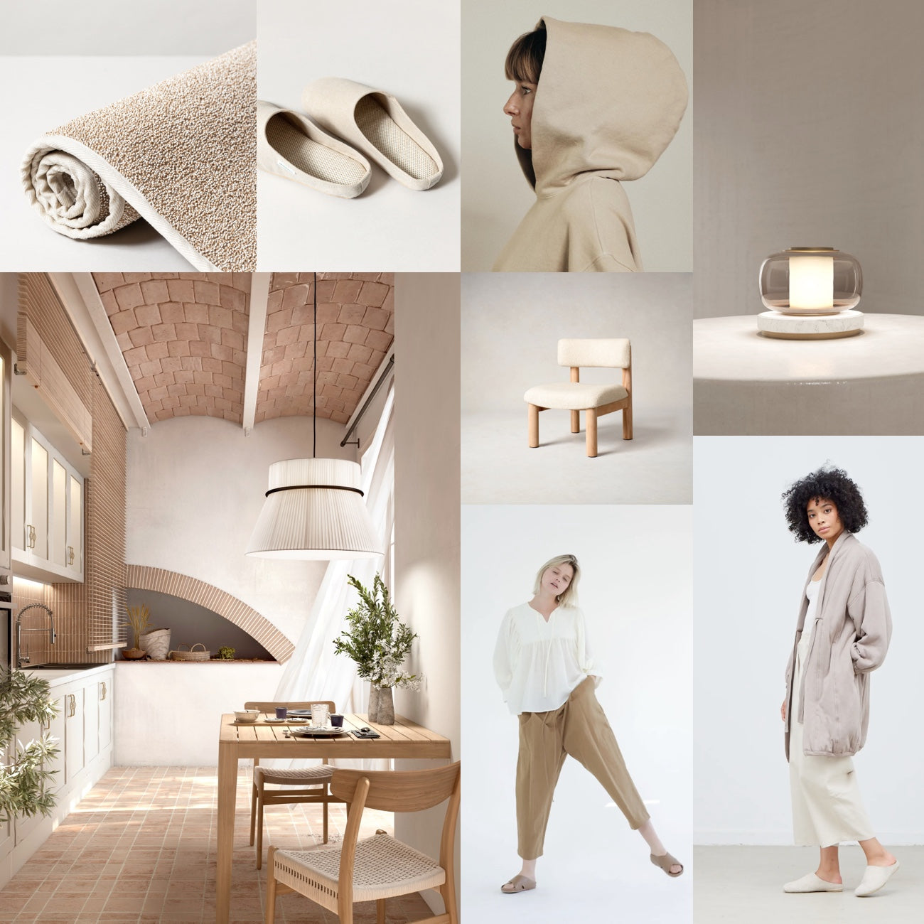 Collage of Japandi products in a neutral color palette, Japandi Supply House