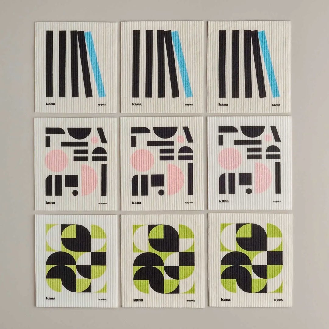 Kana Swedish Dishcloths | Set of 9 - Design by ByHaus Studio Individual